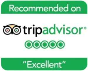 Tripadvisor recommended and excellent rating badge representing positive traveler reviews.